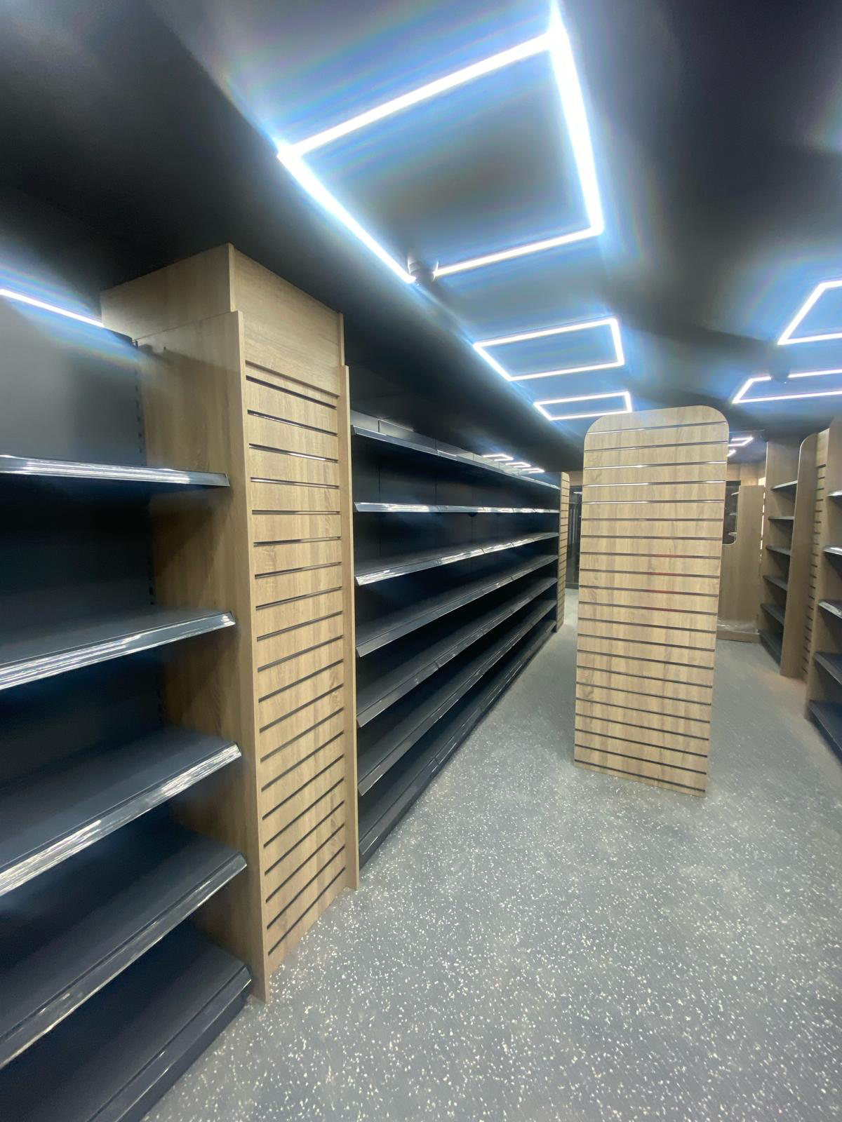 Completed Best One Swansea shelving and lighting