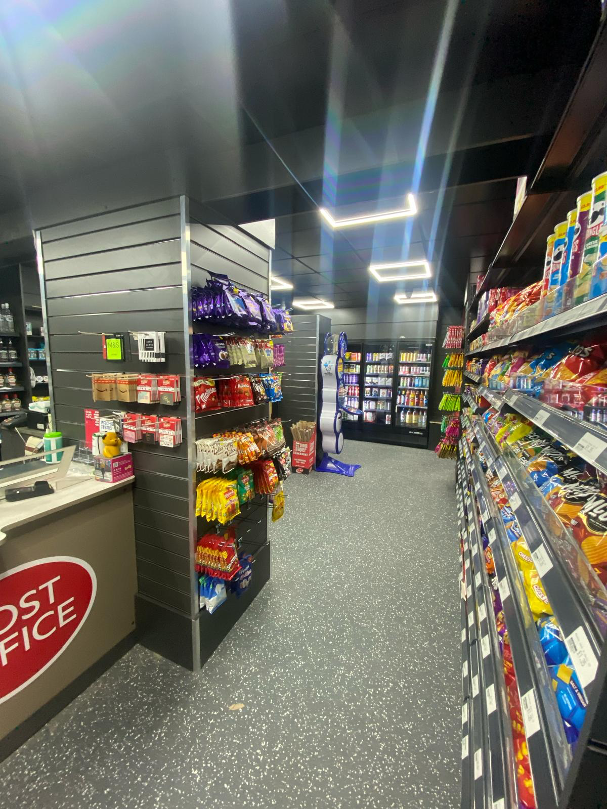 Completed Edwinstowe Post Office shop aisle