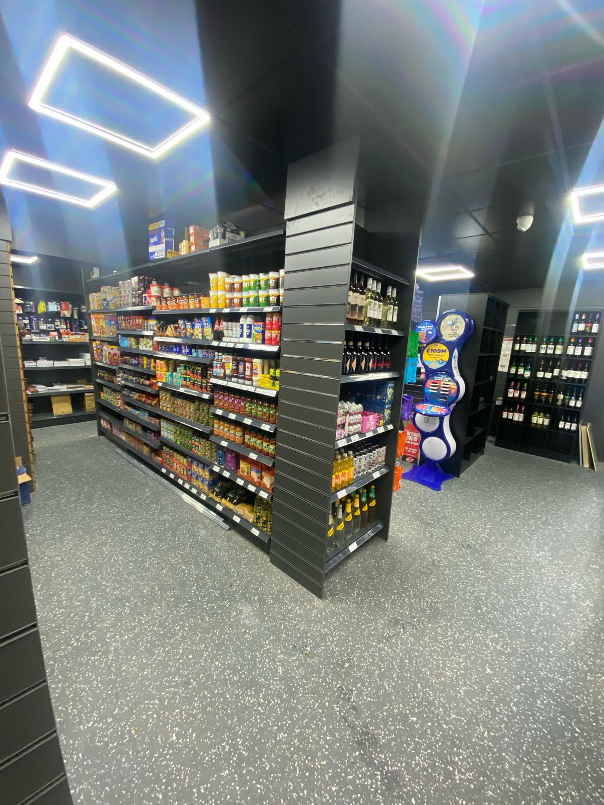 Completed Edwinstowe Post Office central aisle and displays
