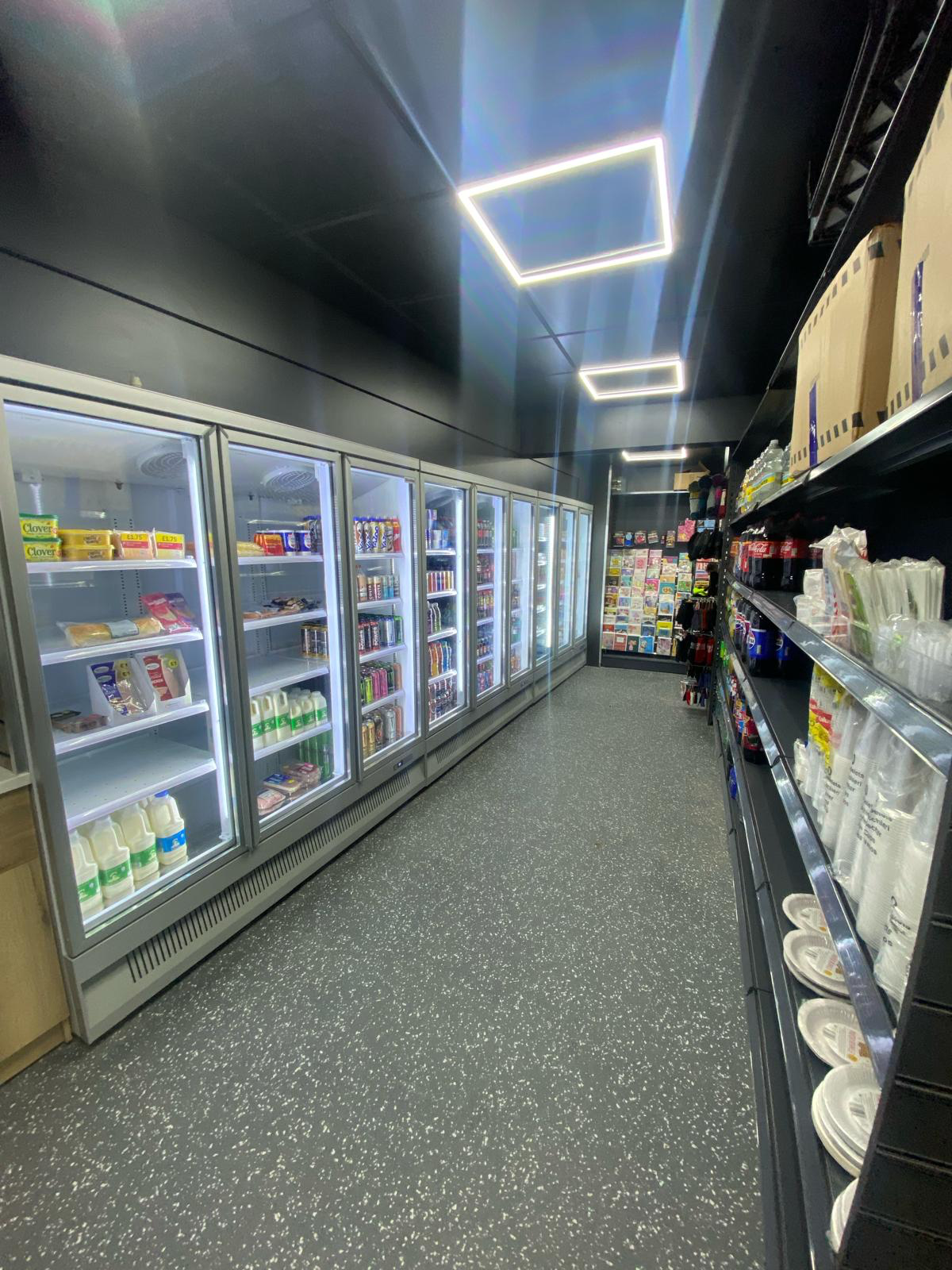 Completed Edwinstowe Post Office chilled goods aisle