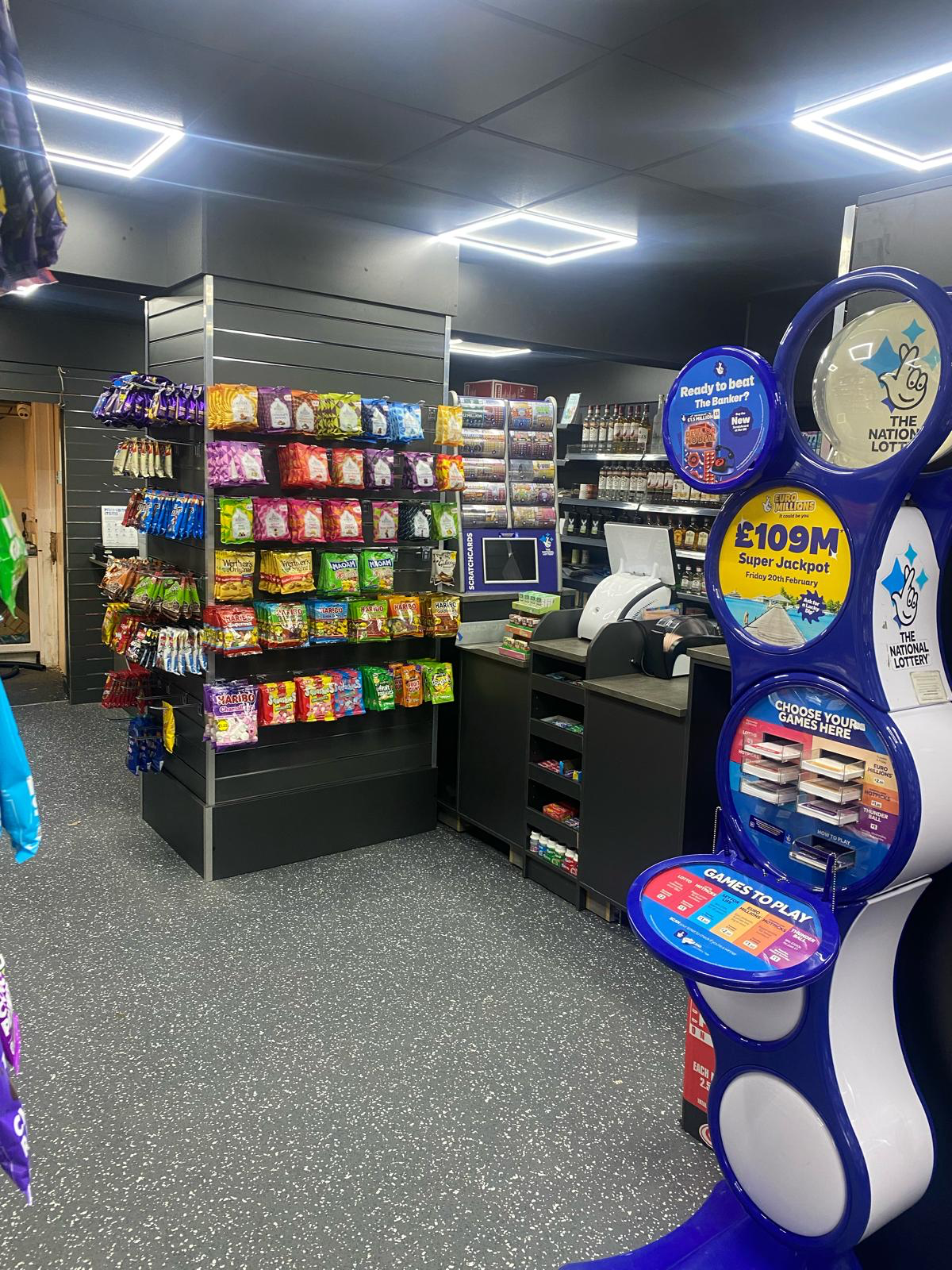 Completed Edwinstowe Post Office counter and lottery area