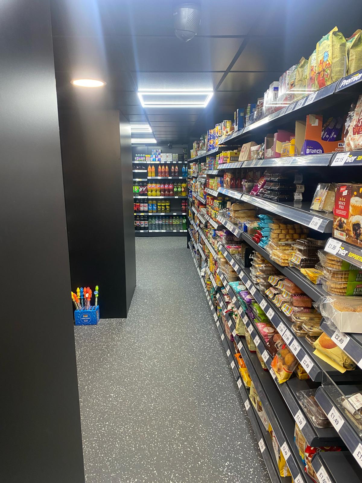 Completed Gun Hill Store grocery aisle