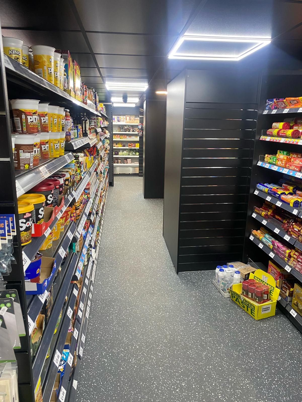 Completed Gun Hill Store central aisle and shelving