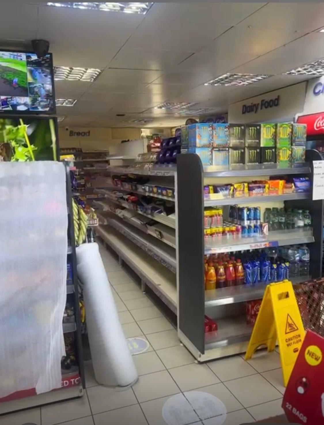Jay's Food and Wine shelving before the refurbishment
